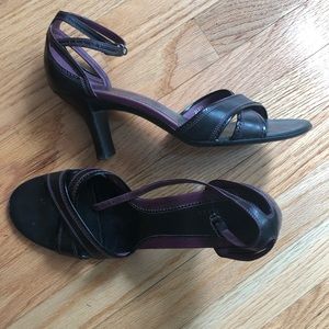 Cole Haan black and purple high heeled sandals